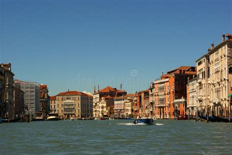 view along the grand canal in venice venezia italy editorial photo