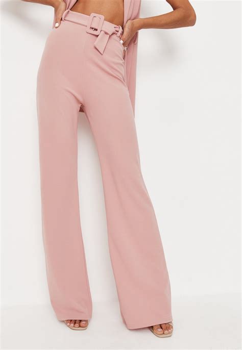 blush co ord straight leg pants missguided