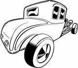 Rod Hot Clipart Car Coloring Drawing Clip Cars Pages Line Drawings Street Old Classic Cartoon Cliparts Motor Chevy Fishing Fly sketch template
