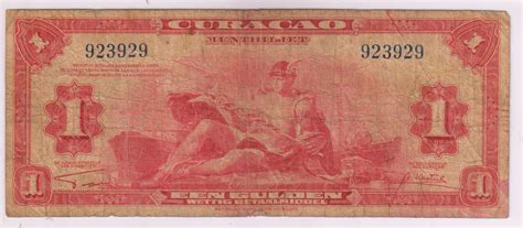 curacao  gulden scarce currency note kb coins currencies