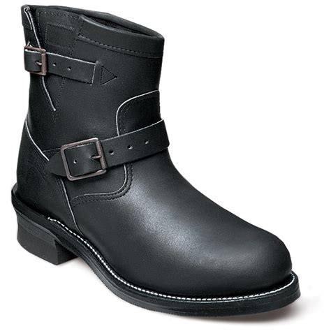 mens chippewa vibram  steel toe engineer boots black
