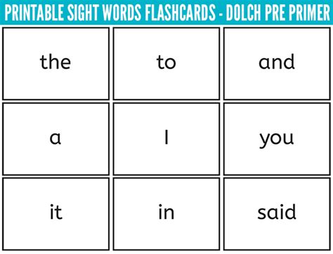 sight words flash cards dolch sight words