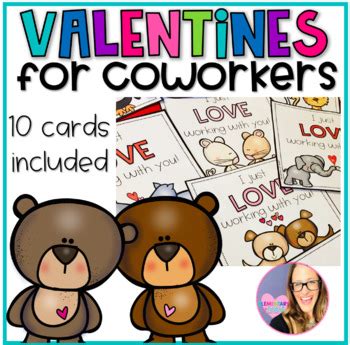 valentine cards  coworkers  elementary  heart tpt