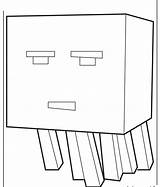 Minecraft Coloring Ghast Pages Printable Nether Mobs Print sketch template