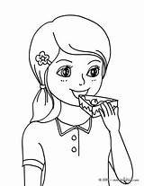 Eating Coloring Girl Cake Birthday Pages Drawing Party Color Food Designlooter Hellokids Luau Drink 6kb 470px Sources Getdrawings Print sketch template