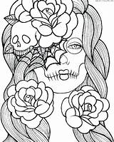 Coloring Pages Girly Skull Printable Sugar Girl Colored Pdf Already Graffiti Getdrawings Multicultural Pour Color Adultes Colouring Adult Coloriages Colorama sketch template