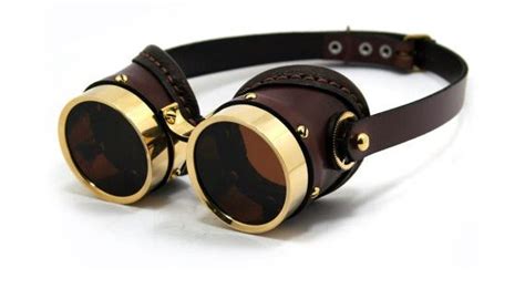 steampunk goggles brown leather polished brass smpl by mannandco buy