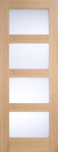 Oak 4 Light Glass Internal Door