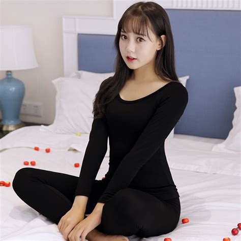 2018 Autumn Winter Thin Modal Thermal Underwear Sets For Women Long
