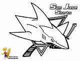 Hockey Coloring Pages Nhl Sharks Jose San Logos Print Kids Sheets Shark Book Colouring Team Printable Yescoloring Color Symbols Ice sketch template