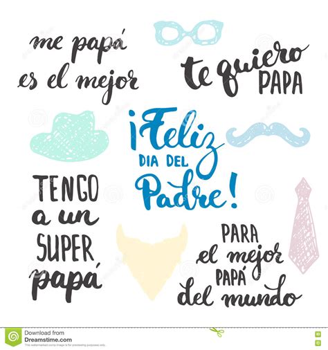 Father S Day Lettering Calligraphy Phrases Set In Spanish