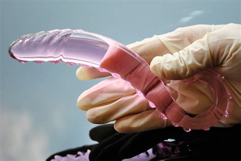 Unique Hook Handle Pink Pyrex Glass Massage Plug