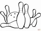 Bowling Coloring Pins Ball Pages Drawing Sketch Printable Sports sketch template