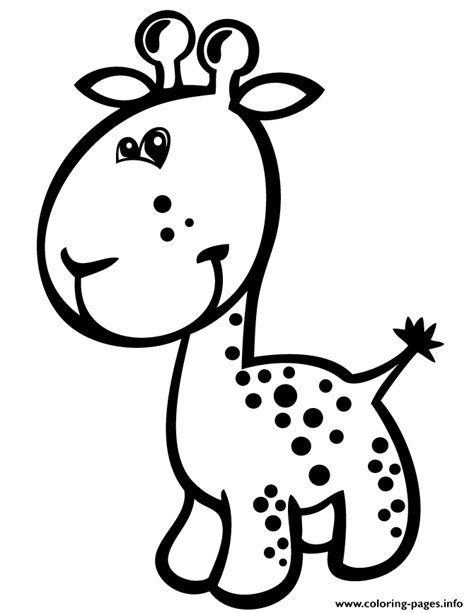 cute baby giraffe  preschool kids coloring page printable