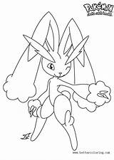 Lopunny Coloring Pages Pokemon Printable Kids sketch template