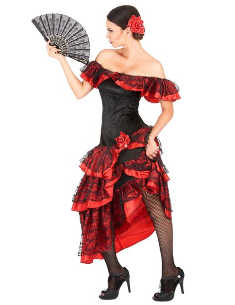 costume danzatrice  flamenco donna rossa  nera costumi adultie