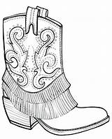 Coloring Pages Cowgirl Boots Cowboy Boot Getcolorings Getdrawings sketch template