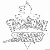 Sword Coloring Logo Pokemon Pages Printable sketch template