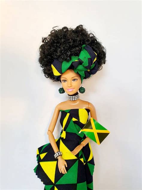 Black Jamaican Jamaica Doll In Traditional Caribbean Clothing Etsy