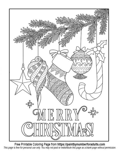 printable christmas coloring pages paint  number  adults