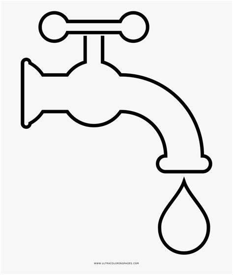 water tap coloring page outline  tap hd png  kindpng