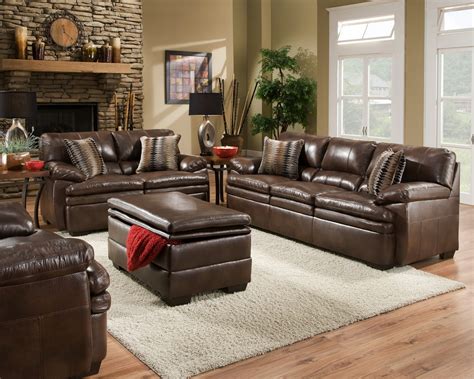 brown bonded leather sofa set casual living room furniture  accent