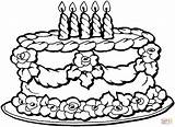 Coloring Cake Birthday Popular Pages sketch template