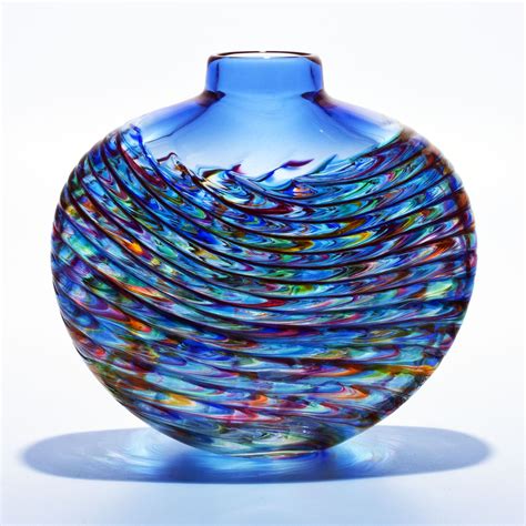 Optic Rib Color Options Colored Glass Vases Hand Blown Glass