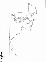 Outline State Maryland Coloring Map sketch template