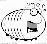 Cartoon Outlined Scared Chubby Grub Vector Clipart Cory Thoman Coloring 2021 sketch template