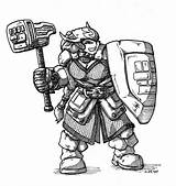 Dwarf Battlerager Pathfinder sketch template