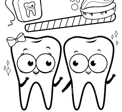 tooth coloring page images