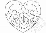 Flower Coeur Fleurs Fleur Coloringpage sketch template