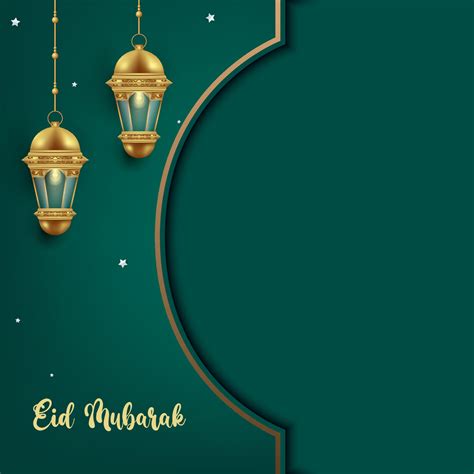eid mubarak greeting card concept islamic poster template