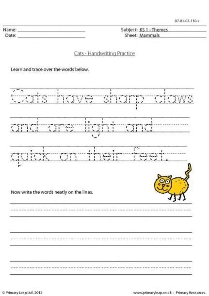 st grade penmanship worksheets handwriting practice worksheets kids