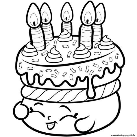great picture  birthday cake coloring page shopkins colouring