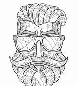 Coloring Pages Hipster Adults Man Printable Activity Via sketch template
