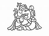 Ganesha Coloring Lord Drawing Wallpapers Wallpaper Colour sketch template