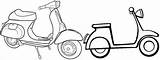 Coloring Vespa Scooter Two Pages Children Fun sketch template