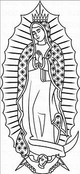 Guadalupe Lady Coloring Color Virgen Pages Clipart La Medjugorje Virgin Printable Own Sketch Mary Drawings Digital Line Kids Clip Catholic sketch template