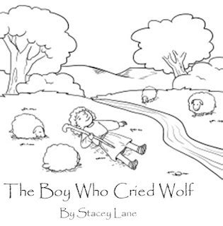 boy  cried wolf coloring page sketch coloring page