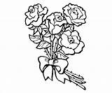 Coloring Rose Pages Bouquet sketch template