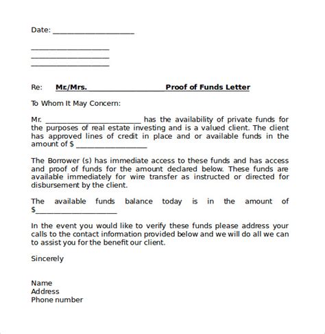 proof  funds letter    documents   word