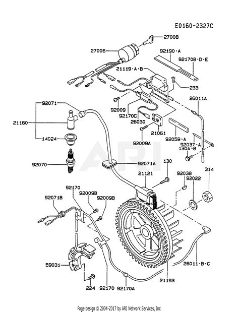 kawasaki fed   stroke engine fed parts diagram  electric equipment