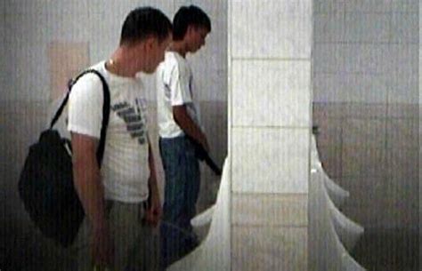 guys exposed at urinals