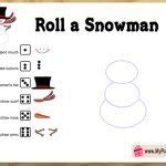 printable roll  snowman game  christmas snowman games