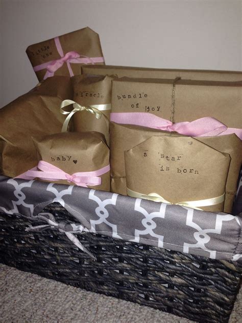 baby shower gift wrap basket       nursery ribbon