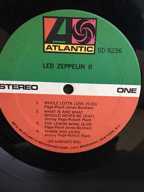 vintage led zeppelin ii vinyl lp record album original  sd  good