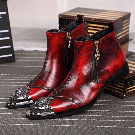 luxury fashion formal men dress boots genuine leather designer men dress shoes winter ankle