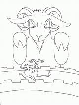 Coloring Billy Troll Pages Three Goats Gruff Bridge Goat Kick Biggest Under Popular Library sketch template